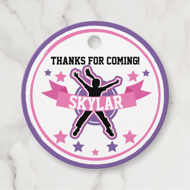 Étiquettes Cadeau Cercles Ninja Warrior Girl 2" (Devant)