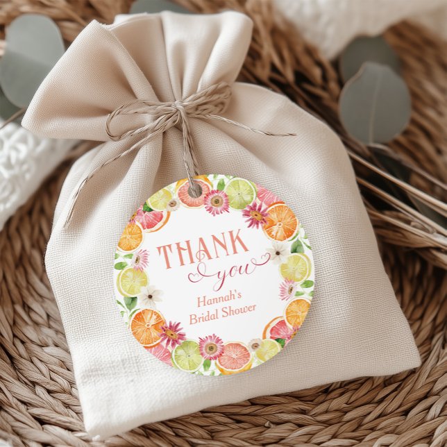 Étiquettes Cadeau Cérémonie de mariage Main Squeeze Citrus  (Créateur téléchargé)