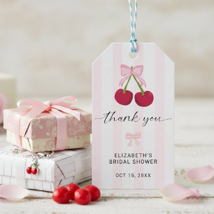 Étiquettes-cadeau Cerise sur le dessus de la douche de mariage Coque