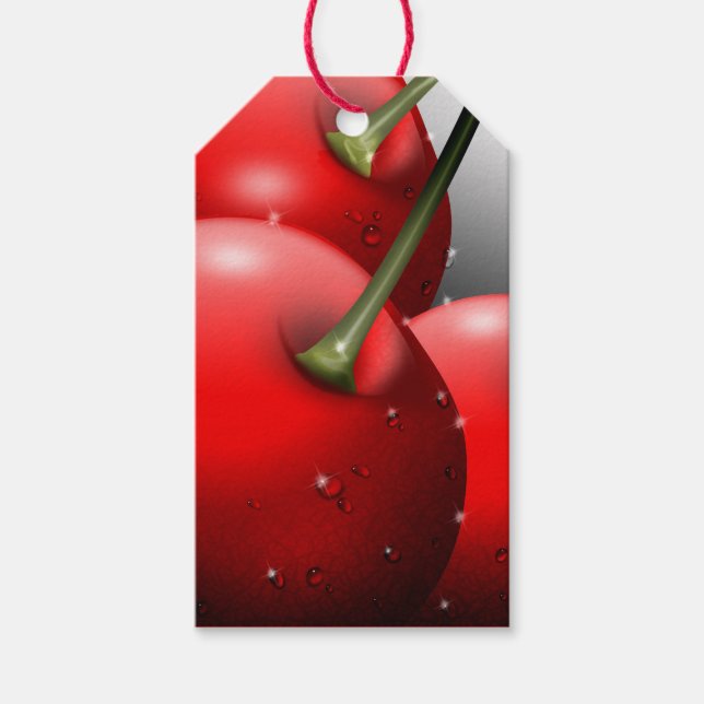 Étiquettes-cadeau Cerises avec gouttes de ragoût (Devant)