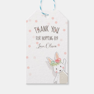 Étiquettes-cadeau Certains Bunny Merci Favor Tags Pink Girl Pâques