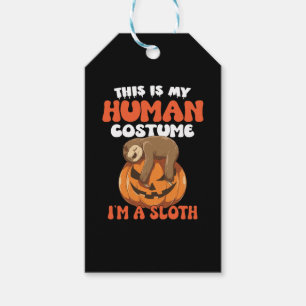 Étiquettes-cadeau C'est mon costume humain Je suis un paresseux