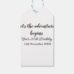 Étiquettes-cadeau c'est parti pour l'aventure 20ème anniversaire ajo