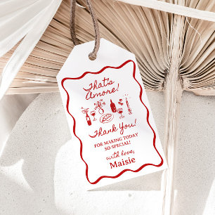 Étiquettes-cadeau C'est plus italien thème Fête des mariées cadeau T