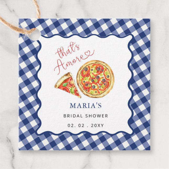 Étiquettes Cadeau C'est plus italienne Pizza Party Fête des mariées (Devant)