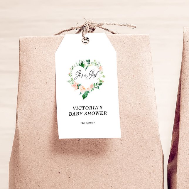 Étiquettes-cadeau C'est un Baby shower rose vif (Créateur téléchargé)