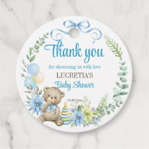 Étiquettes Cadeau C'est un garçon baby shower de couronne fleurie en