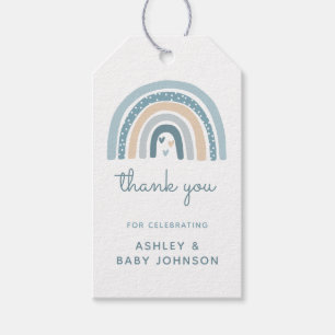 Étiquettes-cadeau C'est un garçon Boho Rainbow Baby Shower Merci