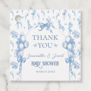 Étiquettes Cadeau C'est un petit Baby shower Safari Animal Blue Ball