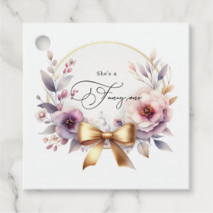 Étiquettes Cadeau "C'est une Élégante" Fille à l'Arc Floral 1er Anni