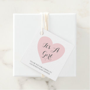 Étiquettes Cadeau C'Est Une Fille Mignonne Pastel Baby shower Coeur