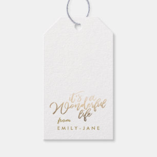 Étiquettes-cadeau C'est une vie merveilleuse Gold Foil Noël