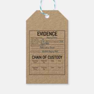 Étiquettes-cadeau Chaîne de preuves chaîne de détention crime jeu de