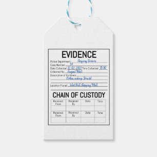 Étiquettes-cadeau Chaîne de preuves chaîne de détention crime jeu de