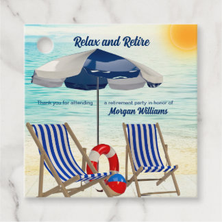 Étiquettes Cadeau Chaise de plage tropicale pour se détendre et pren