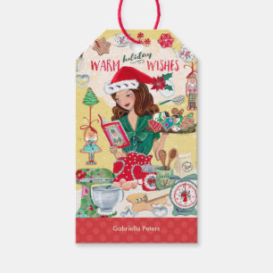 Étiquettes-cadeau Chaleureux voeux De Vacances   Cookies de cuisson 