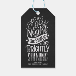 Étiquettes-cadeau Chalkboard Oh Holy Night Letters Noël Carol
