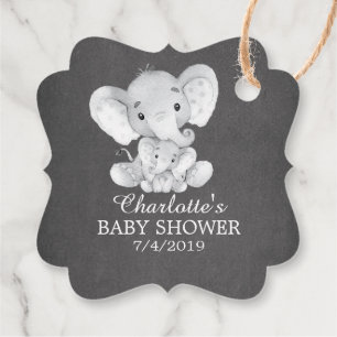 Étiquettes Cadeau Chalkboard Sweet Elephant Baby shower Favoriser Ca
