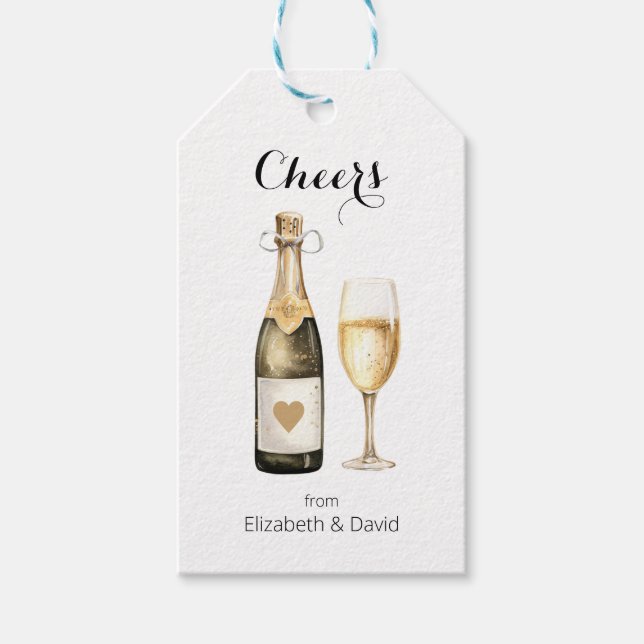Étiquettes-cadeau Champagne Prosecco Lover vous salue (Devant)