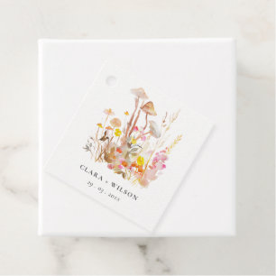 Étiquettes Cadeau Champignon chic Wildflower Mariage botanique d'aut