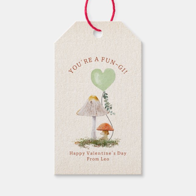 Étiquettes-cadeau Champignons Champignons Pun Classroom Valentine (Devant)