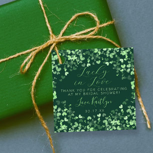 Étiquettes Cadeau Chanceux en amour Saint-Patrick Shower de mariage