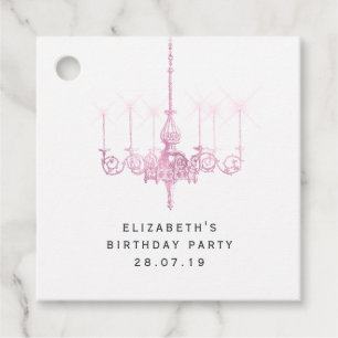 Étiquettes Cadeau Chandeliers et équations rose Glam