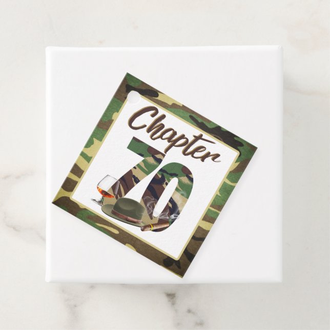 Étiquettes Cadeau Chapitre 70 Camouflage de l'armée 70e anniversaire (En situation)