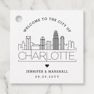 Étiquettes Cadeau Charlotte Skyline Accueil mariage