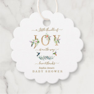 Étiquettes Cadeau Charm Little Bundle De Joy Baby shower Hummingbird