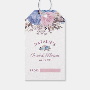 Étiquettes-cadeau Charme parisien Bleu & Rose Bridal Display Douche