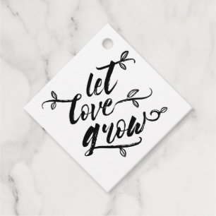 Étiquettes Cadeau Charming Brush Script laisser l'amour grandir