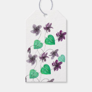 Étiquettes-cadeau Charming Wild Violets Motif d'aquarelle