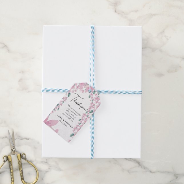 Étiquettes-cadeau Charming Wisteria Rose Floral (Avec de laficelle)