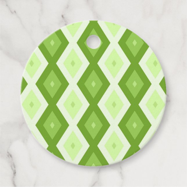 Étiquettes Cadeau Chartreuse green diamond pattern (Devant)