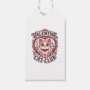 Étiquettes-cadeau Chat de la Saint-Valentin Dessin drôle pour amateu