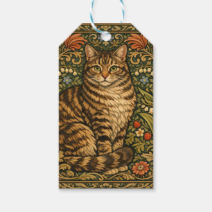 Étiquettes-cadeau Chat floral botanique élégant vintage