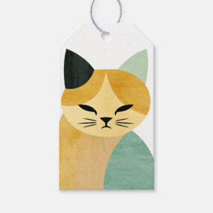Étiquettes-cadeau Chat géométrique minimaliste scandinave moderne