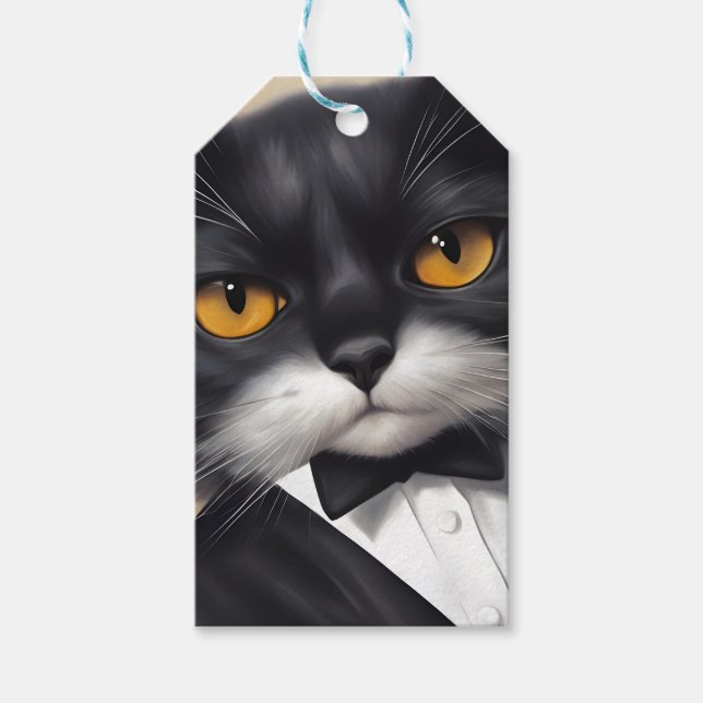 Étiquettes-cadeau Chat intelligent (Devant)