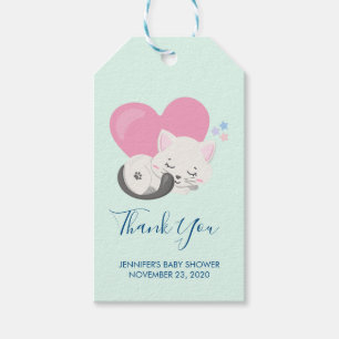 Étiquettes-cadeau Chat Kitty Sweet Dormir avec un coeur