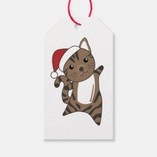 Étiquettes-cadeau Chat Noël Neige Hiver Animaux Chats Tags cadeaux