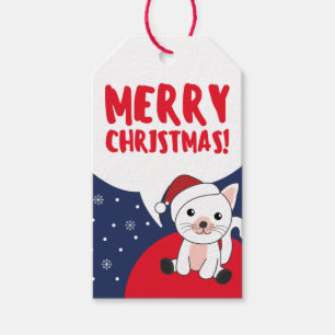Étiquettes-cadeau Chat Noël Neige Hiver Animaux Chats Tags cadeaux