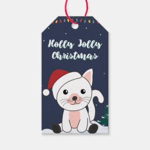 Étiquettes-cadeau Chat Noël Neige Hiver Animaux Chats Tags cadeaux