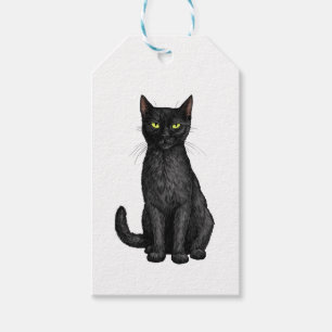 Étiquettes-cadeau chat noir