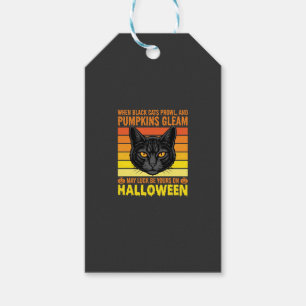 Étiquettes-cadeau Chat Noir Halloween Graphique de Citrouille Vintag