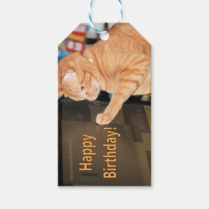 Étiquettes-cadeau chat ・ une ・ strophe ・ anniversaires ic non admis