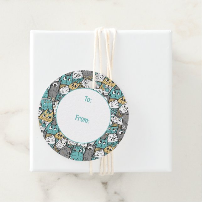 Étiquettes Cadeau Chats amusants (En situation)