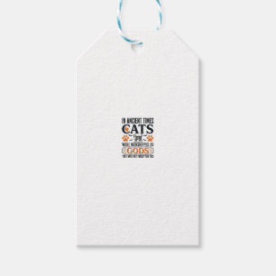 Étiquettes-cadeau Chats Anciens Drôles Adorés Comme Dieux Chemise Vi