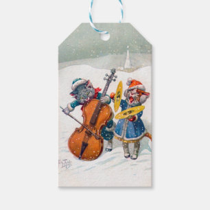 Étiquettes-cadeau Chats de Noël Vintage, Arthur Thiele