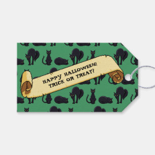 Étiquettes-cadeau Chats noirs mignons Joyeux Halloween ! Trick Ou Tr